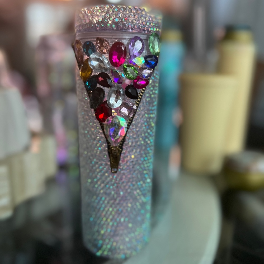 Colorful Rhinestone Decorated Bottle - Picture 7 of 9
